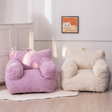 MAXYOYO Kids Bean Bag Chair, Corduroy Bean Bag Couch with Armrests for Children's Room (Purple)