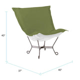 Patio Scroll Puff Chair Seascape Moss Titanium Frame