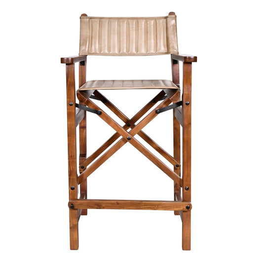 Leather Bar Stool - Brown