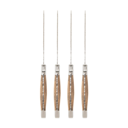 Laguiole Connoisseur Olivewood Bbq Steak Knives, Set of 4