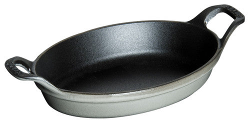 STAUB Cast Iron 5.5-inch x 3.8-inch Mini Oval Gratin Baking Dish