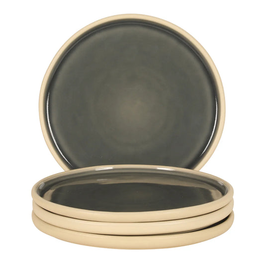 Gibson Elite - Made in Portugal - Port Gaia 10.2 Inch Dinner Plates Set of 4 - Reactive Glaze Dish Set