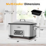 8 Quart Slow Cooker Roaster Oven, 12 in 1 Multi-Cooker Food