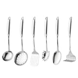 BergHOFF Essentials 18/10 Stainless Steel 7Pc Kitchen Utensil Set With Convenient Storage Rack, Silver