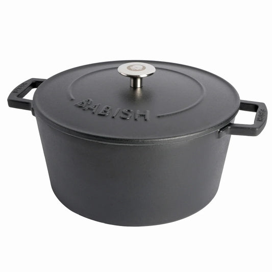 Babish 6-Quart Round Matte Enamel Cast Iron Dutch Oven Pot With Lid