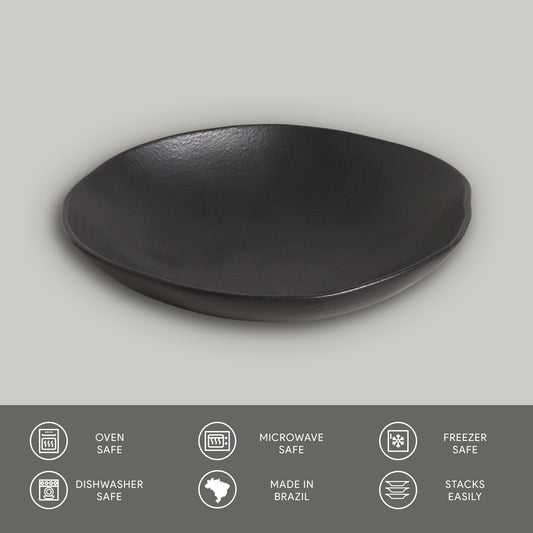 SOUP PLATE ORGANIC STONEWARE Ø 8.35" MATTE BLACK
