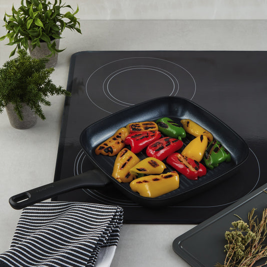 BergHOFF DiNA Helix Recycled Aluminum Nonstick Ceramic Grill Pan, 10.25"