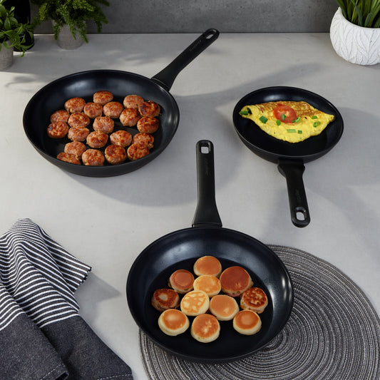 BergHOFF DiNA Helix Nonstick Ceramic Frying Pan 8", Recycled Aluminum