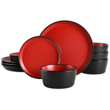 Gibson Home Sofia 12-Piece Coupe Matte Glaze Stoneware Dinnerware Set