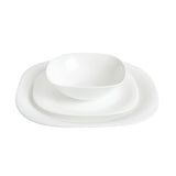 Gibson Home Ultra Soft Square 18-Piece Opal Glass Dinnerware Set