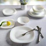 Gibson Home Ultra Soft Square 18-Piece Opal Glass Dinnerware Set