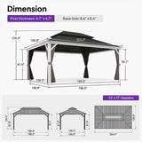 PURPLE LEAF White Gazebo for Modern Patio Double Galvanized Steel Roof Awning and Upgrade Curtain