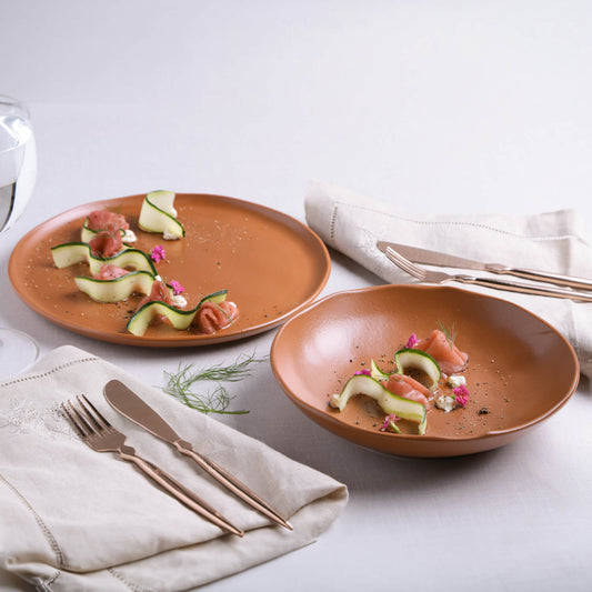 SOUP PLATE BIO STONEWARE Ø 8.86" TERRACOTTA