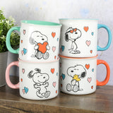 Peanuts Mothers Love 4-Pack Large 21oz Camper Stoneware Mug Set