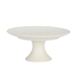 Gibson Elite Vista Rossio - Made in Portugal - 10.6 Inch White Ceramic Cake Stand, Pedestal Dessert Stand with Scalloped Rim, Cupcake Stand