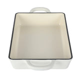 Crock-Pot Artisan 13" Enameled Cast Iron Lasagna Pan, Matte Linen White
