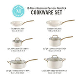 Martha Stewart Lockton 10-Piece Heavy Gauge Aluminum Cookware Set w/ Ceramic Non-Stick Interior
