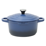 Oster Platinum Amberton 10 Piece Cast Aluminum Pots and Pans PFA Free Ceramic Non stick Cookware Set - Blue
