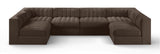 Rummi - Armless Velvet Performance Fabric Upholstered 6 Piece Modular Sectional