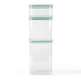 Martha Stewart Langstaff 6 Piece (92oz, 60oz, 26oz) Stackable Rectangular Container Set w/ Martha Blue Lids