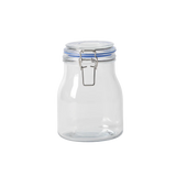 Sur La Table Lyon Court 4-Piece Glass Canister Set with Airtight Trigger Clamp Lids, Clear – 71 oz, 54 oz, 37 oz & 22.5 oz Sizes, Rubber Gasket Seal, Dishwasher Safe Food Storage Jars