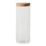 Sur La Table Kitchen Essentials Rue Lumiere 4-Piece Handmade Glass Canister Set with Airtight Cork Lids, Clear – 57 oz, 45 oz, 34 oz & 25 oz, Food Storage Jars, Dishwasher Safe, Pantry Organization