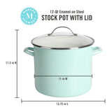 Martha Stewart Thayer Enamel on Steel 12-Quart Stock Pot w/ Glass Lid