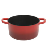 Crock Pot Artisan 3-Quart Round Cast Iron Dutch Oven With Oven Safe Borasilicate Lid - Red