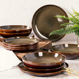 Gibson Elite Edwina 16-Piece Double Bowl Stoneware Dinnerware Set