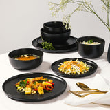 Gibson Elite James Street 16-Piece Reactive Stoneware Double Bowl Dinnerware Set