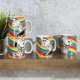 Peanuts 70th Anniversary 4-Piece 15oz Snoopy Stoneware Mug Set