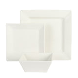 Gibson Home Zen Buffet Hard Square 24-Piece Porcelain Dinnerware Set