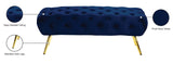 Amara Luxury Velvet Bench with Gold Stainless Steel Legs for Contemporary Home Elegance and Comfort