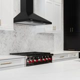 CIARRA 30 Inch Wall Mount Range Hood Black Stove Hood with 3-speed Extraction CAB75206P-OW