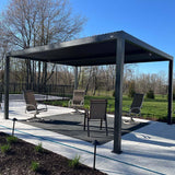 PURPLE LEAF Athena Louvered Pergola Outdoor Aluminum Pergola with Adjustable Roof for Deck Backyard Garden Hardtop Gazebo