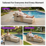 PURPLE LEAF Outdoor Chaise Lounge Chair Aluminum Patio Lounge Chair with Pillow Lounger Recliner Chiar for Beach Pool Lawn Tanning Lounge