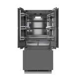 ZLINE 36" Panel Ready Built-In Bottom Freezer Refrigerator,Water Dispenser, Ice Maker,Graphite Gray, Matte Black GRBIVZ-36-MB