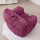 MAXYOYO Kids Bean Bag Chair, Corduroy Bean Bag Couch with Armrests for Children's Room (Rose Pink)