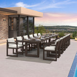 PURPLE LEAF Caesar Outdoor Dining Set Aluminum Luxury Patio Furniture Table and Chairs Set with Olifen Removable Thick Cushion and Pillow Patio Dining Sets for Garden Deck