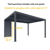PURPLE LEAF Louvered Pergola Accessory Aluminum Louver Grille for Optimal Privacy, Sunlight Control Side Fixed Shutter Wall, Pergola Not Included