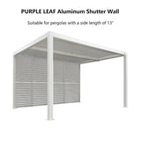 PURPLE LEAF Louvered Pergola Accessory Aluminum Louver Grille for Optimal Privacy, Sunlight Control Side Fixed Shutter Wall, for White Pergola Not Included