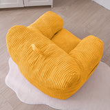 MAXYOYO Kids Bean Bag Chair, Corduroy Bean Bag Couch with Armrests for Children's Room (Yellow)