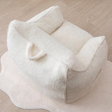 MAXYOYO Kids Bean Bag Chair, Sherpa Bean Bag Couch with Decorative Edges for children's room (White)