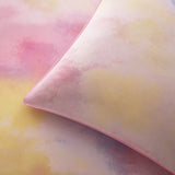 Watercolor Tie Dye Comforter Set with Throw Pillow, Pink