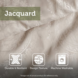 5 Piece Medallion Reversible Jacquard Quilt Set, Blue