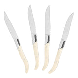 Laguiole Connoisseur 4 Steak Knives Faux Ivory Handles
