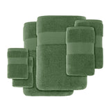 Turkish Cotton 6-Piece Bathroom Towel Set, Green