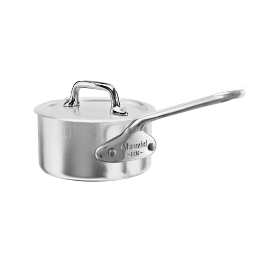Mauviel M'Pure Sauce Pan With Lid, Cast Stainless Steel Handle, 0.32-Qt