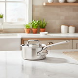 Mauviel M'Pure Sauce Pan With Lid, Cast Stainless Steel Handle, 0.32-Qt
