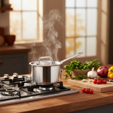 Mauviel M'Pure Sauce Pan With Lid, Cast Stainless Steel Handle, 0.32-Qt